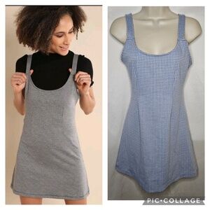 Womens Forever 21 Blue Houndstooth Knit Mini Dress Size S Preppy School Girl